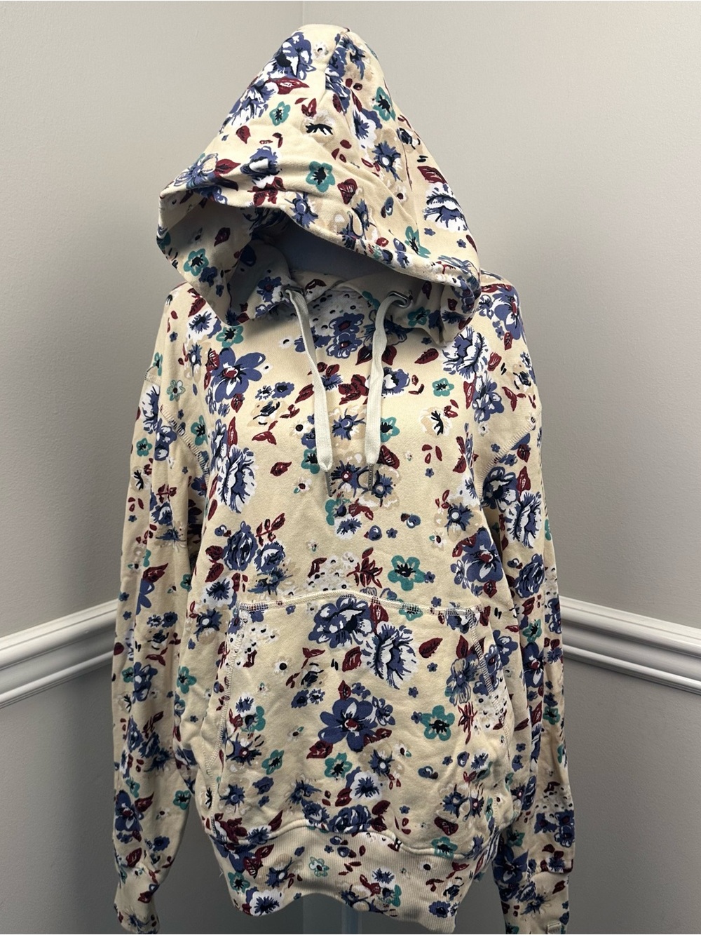 rag & bone Cream Floral Hoodie XS